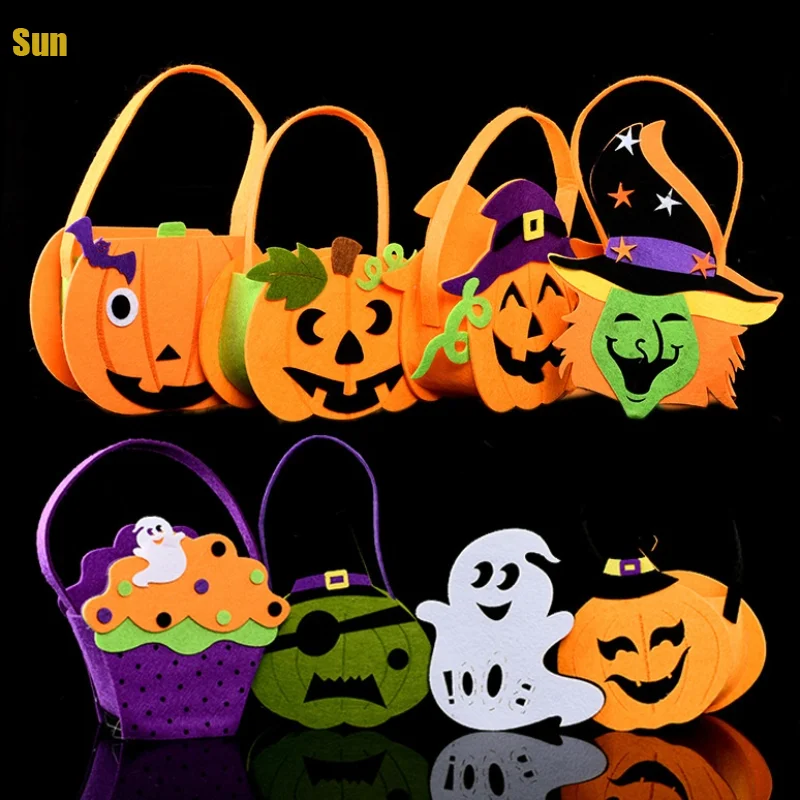 

Реквизит для Хэллоуина Детская сумка с тыквой нетканый подарок сумка для конфет тканевая сумка со смайликом