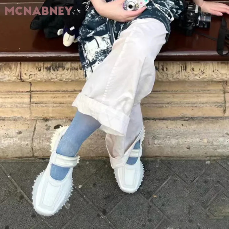 Niche Design Square Toe Puffer Shoes Spring New Fashion Middle Heel Deep Mouth Single Shoes Casual Fashion Women's Shoes