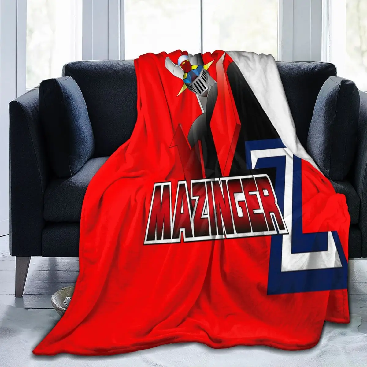 

Mazinger Z Blanket 3D Printed Soft Flannel Fleece Throw Blanket Cute Warm Bedroom AntiPilling