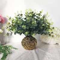 16 head artifical flower arts eucalyptus leaf branch plant home decoration green nature home office garden party decoration