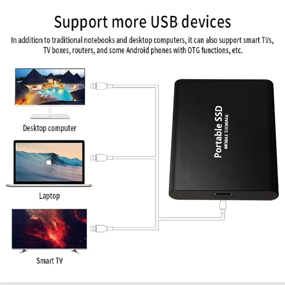 Внешний жесткий диск емкостью 2 ТБ USB 3 1 мобильный твердотельный накопитель для