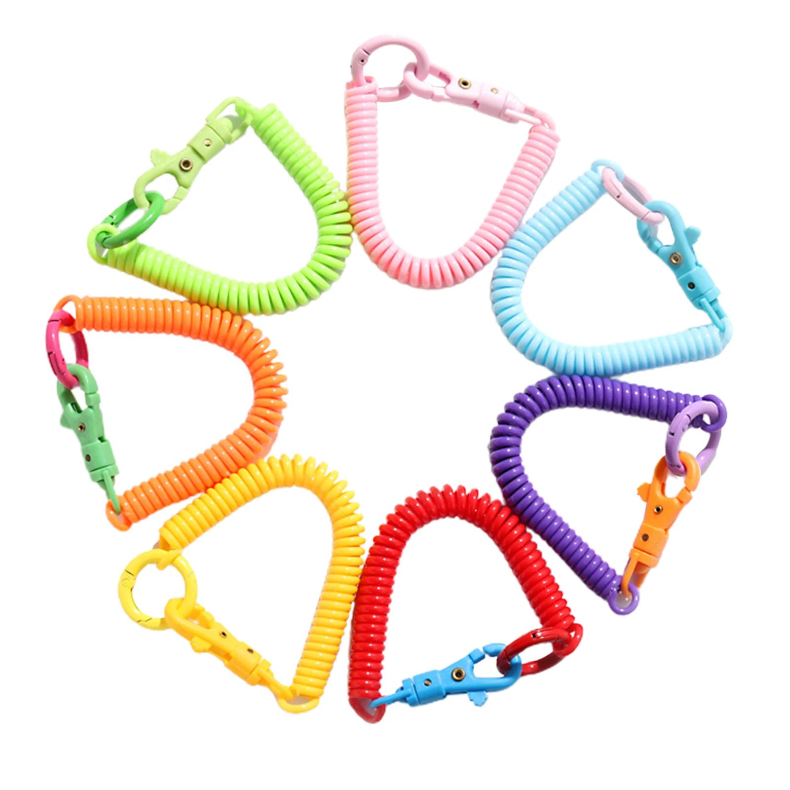 

Lobster Clasp Hook Spring Stretchy Coil Keyring Keychain Swivel Lobster Clasp Clips Key Hooks Anti-lost Phone Spring Keychain