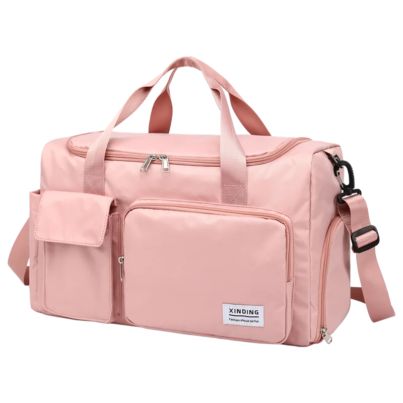 Large Capacity Women Fashion Travel Bag With Shoe Warehouse Oxford Dry Wet Separation Multifunction Outdoor Trip Shoulder Bag