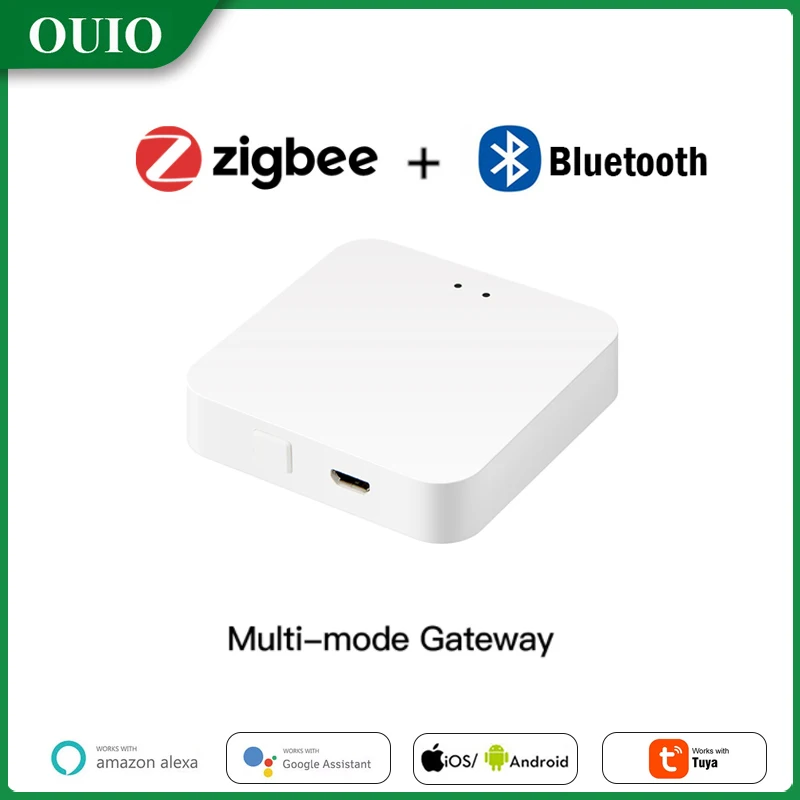 

Tuya Smart Gateway Hub Zigbee & Bluetooth 2 in 1 Smart Home Bridge APP Remote Controller Works with Alexa, Google Home