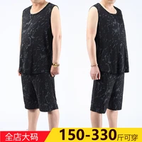 170kg summer mens camouflage jacquard quick drying suit mens ice silk mesh vest shorts suit plus size 11xl 10xl 9xl 8xl 7xl