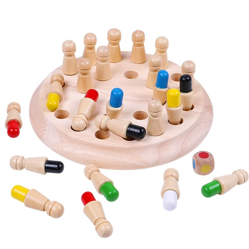 

Wooden Memory Match Chess Game Puzzles Kids Interactive Math Sorter Board Montessori Sensory Educational Learning Toys for Child