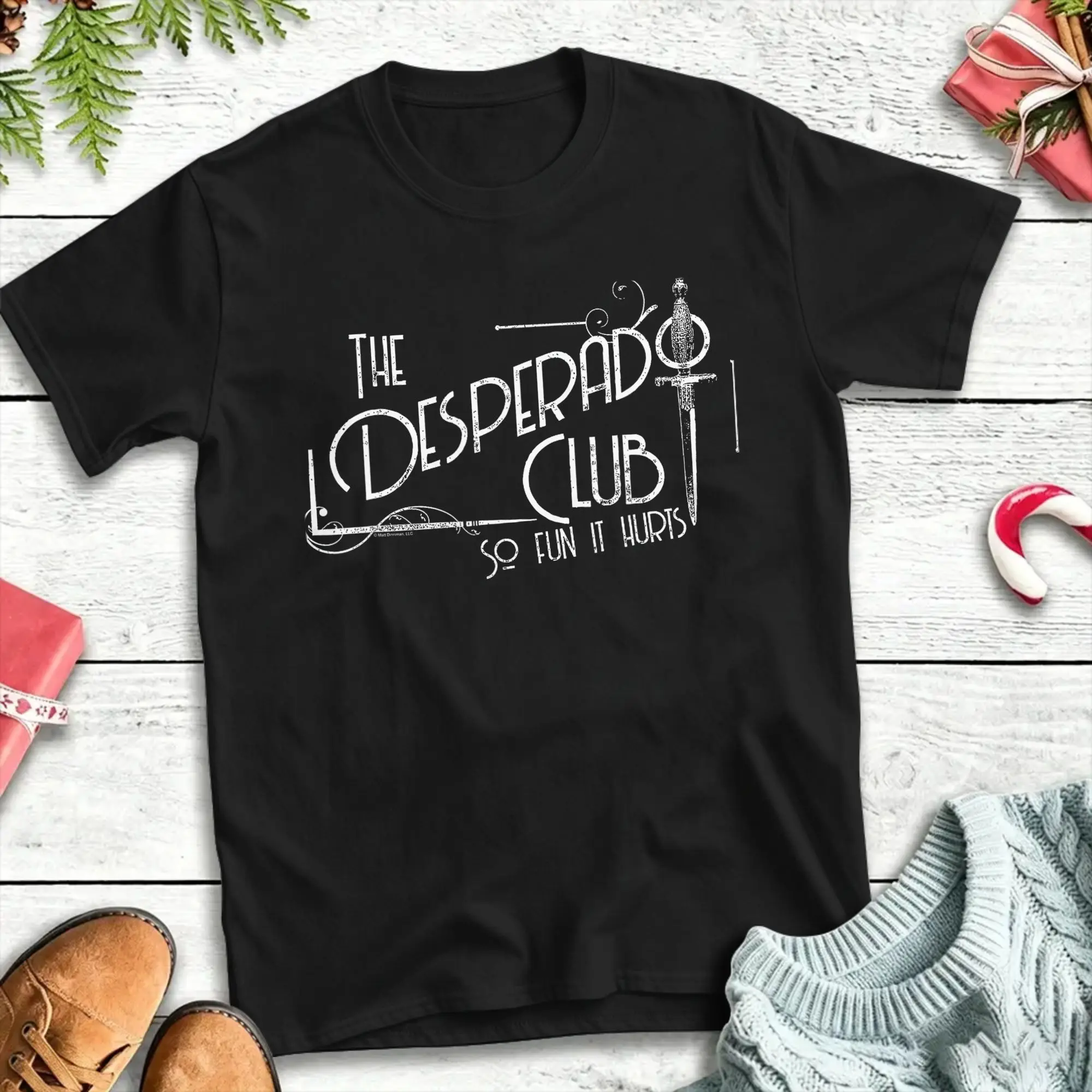 Фото Футболка The Desperado Club, мужские забавные футболки из чистого хлопка, футболки с круглым вырезом и короткими рукавами, летняя одежда №1