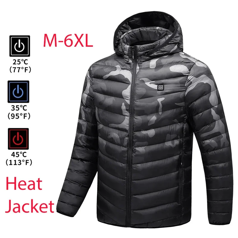 

Men Waterproof Heated Jacket USB Winter Outdoor Electric Heating Jacket Warm Sprot Thermal Coat Clothing Heatable Cotton Jackets