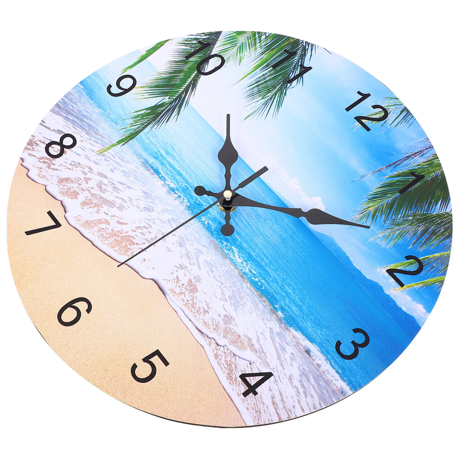 

Chic Beach Scenery Designed Wall Clock Living Room Wall Hanging Adornment