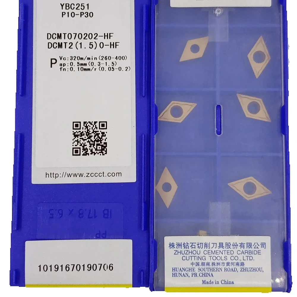 ZCC YBC251 YBC252 YBG202 DCMT 070202 -HF для обработки стали твердосплавные вставки токарный