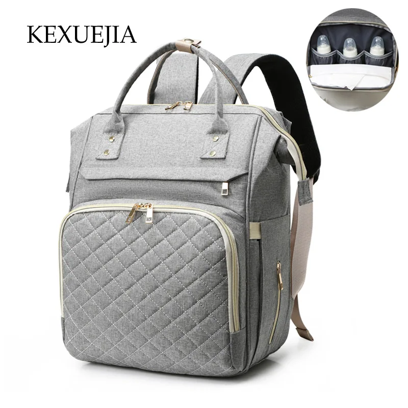 

KEXUEJIA Diaper Bag Backpack High Quality Mommy Bag Classic Pure Color Stroller Bag Brand Casual Nappy Bag Multifunction Handbag