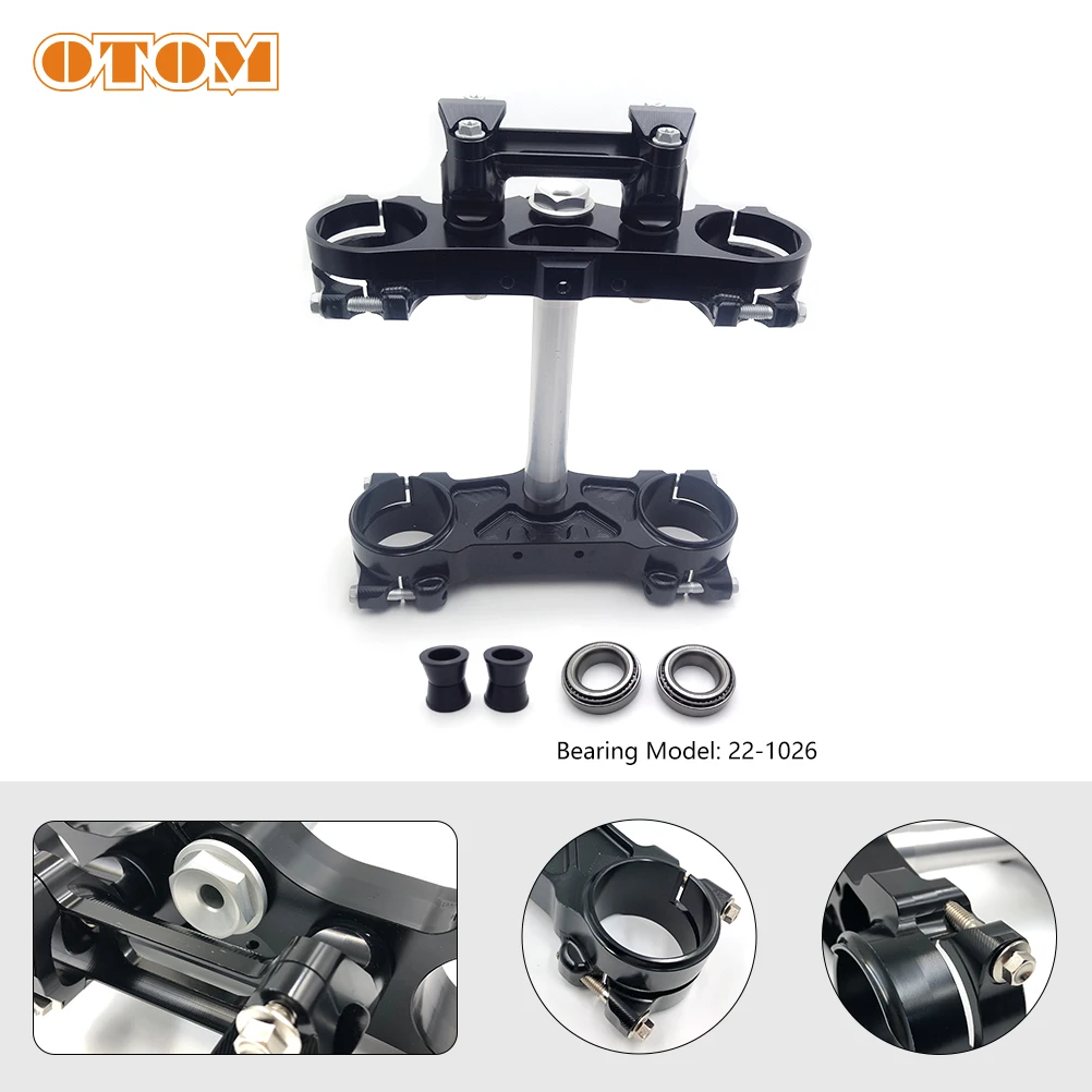 

OTOM Black Triple Tree Clamps Steering Column And Clamp Riser Adaptor Bearings CNC Motorcycle Front Fork Crown For KTM HUSQVARNA