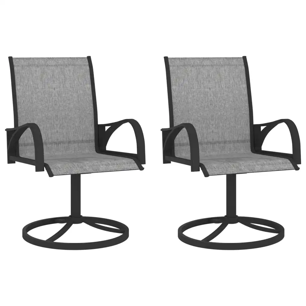 

Garden Swivel Chair of 2, Textilene and Steel Outdoor Seat Chair, Patio Furniture Grey 57.5 x 72 x 94 cm