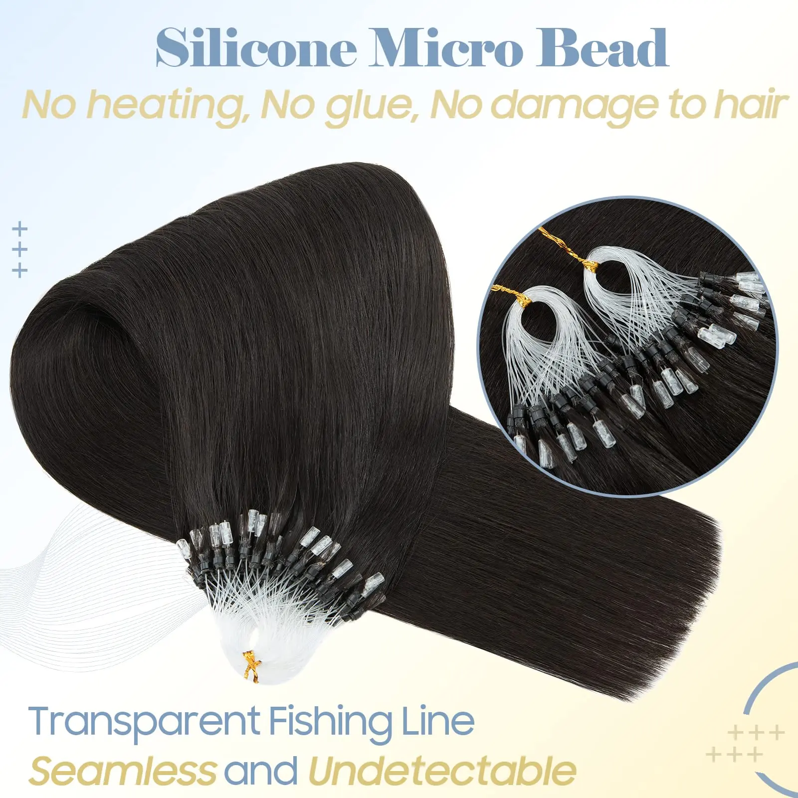 Angelove Straight Remy Hair Loop Micro Ring Extensions 50 г/упак. Бразильские натуральные волосы для женщин
