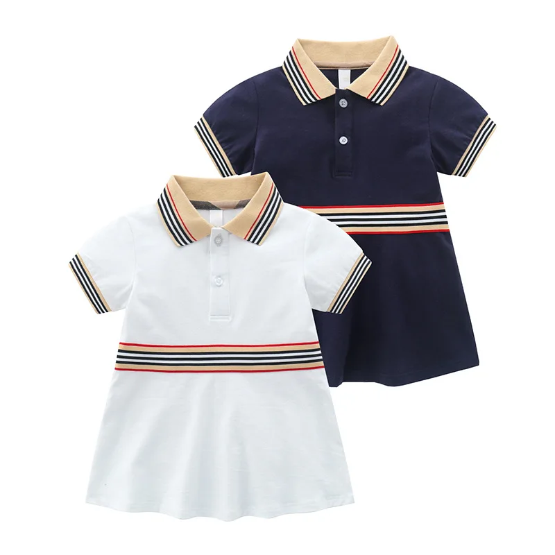 

new 2022 summer kids clothes short sleeve striped baby girl princess dress
