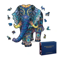 elephant montessori wooden jigsaw puzzle animal shapes 3d wooden puzzles games for adults kids educational toys diy crafts gifts