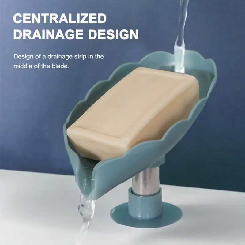 

Leaf Shape Soap Box Drain Soap Holder Box Bathroom Shower Soap Holder Sponge Storage Plate Tray Bathroom Supplies Bathroom Gadge