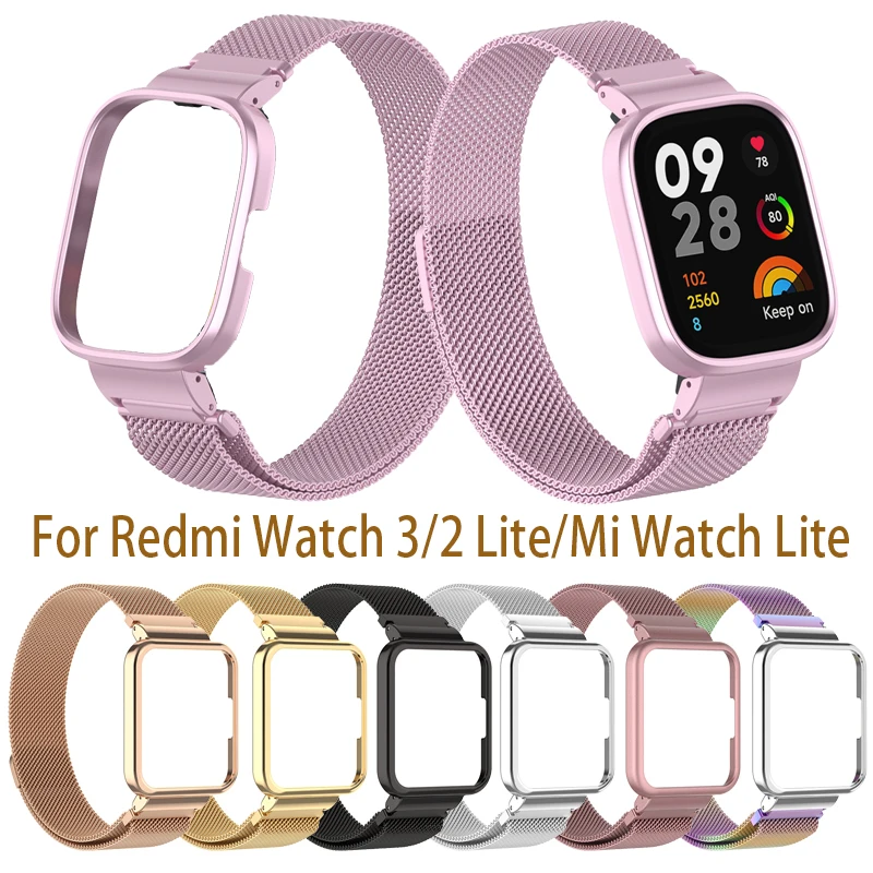 Магнитный ремешок + телефон для Redmi Watch 3, умные часы, металлический браслет из нержавеющей стали для Redmi Watch 2 Lite / Mi Watch Lite Band