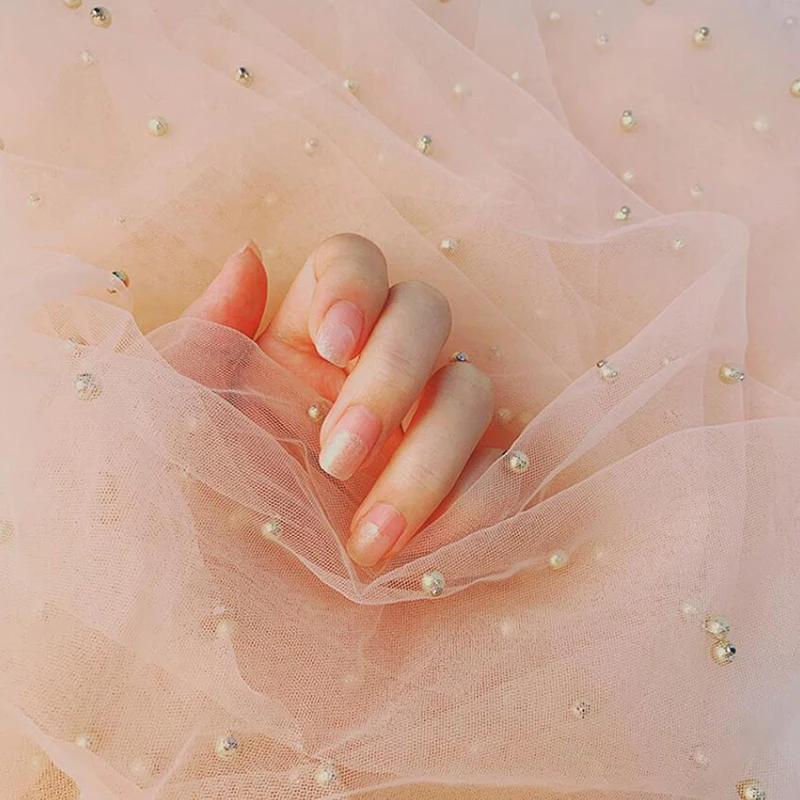 Жемчужная Тюлевая ткань 180*100 см фата из бисера жаккардовая Фата Свадебный декор