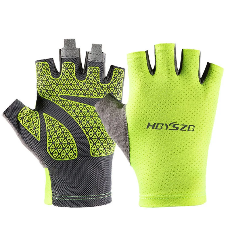 

Summer Professional UV Fishing Gloves Men's Outdoor Ice Silk Fingerless High Elastic Non-slip Wear Resistant Riding Half-finger