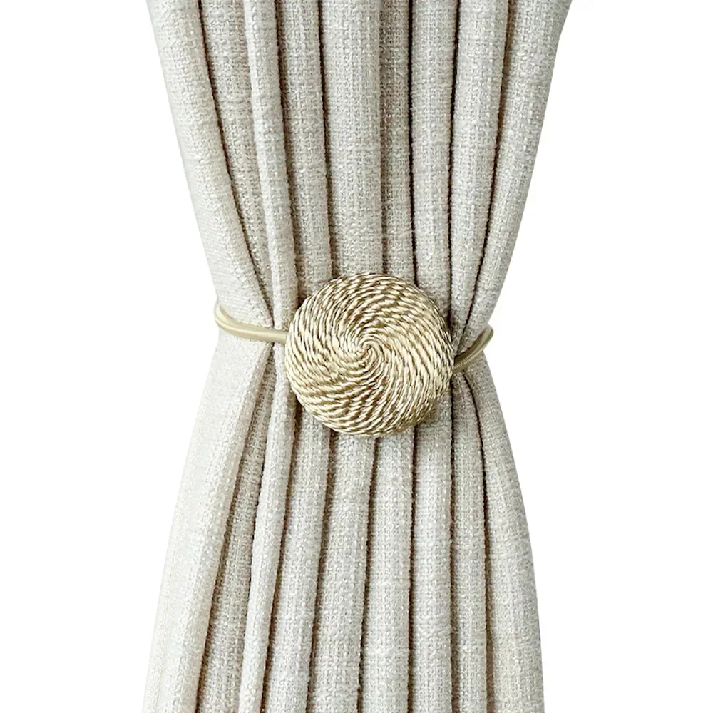 

2pcs Curtain Tieback Magnet Modern Simple Style Clip Per Tende Drape Ties Backs Weave Rope Holdbacks For Window Curtain Holder