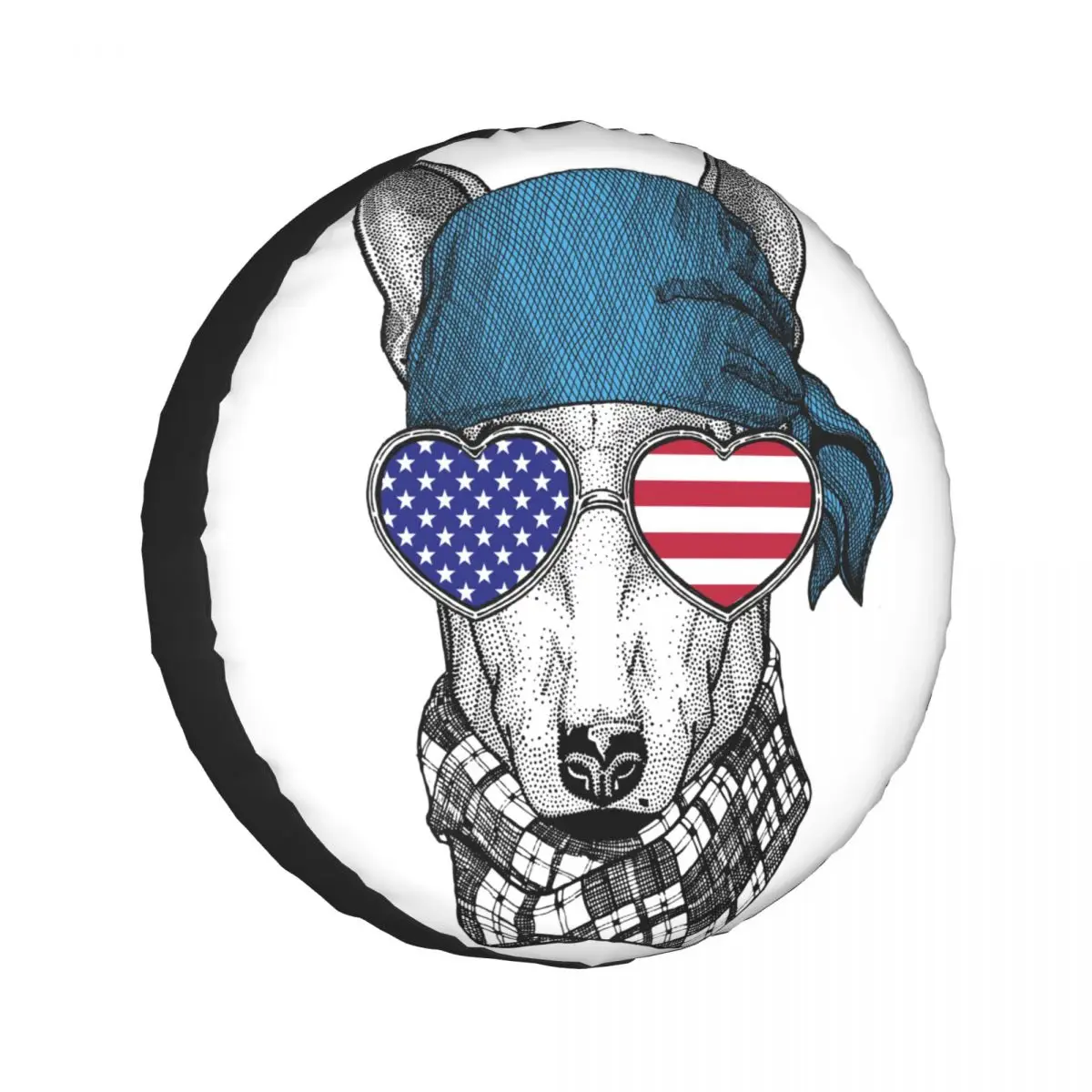 

Spare Wheel Tire Cover Case Pouch Protector Wild Animal Wearing Bandana Kerchief Car Tyres for Jeep Hummer 14 /15/16/17 Inch