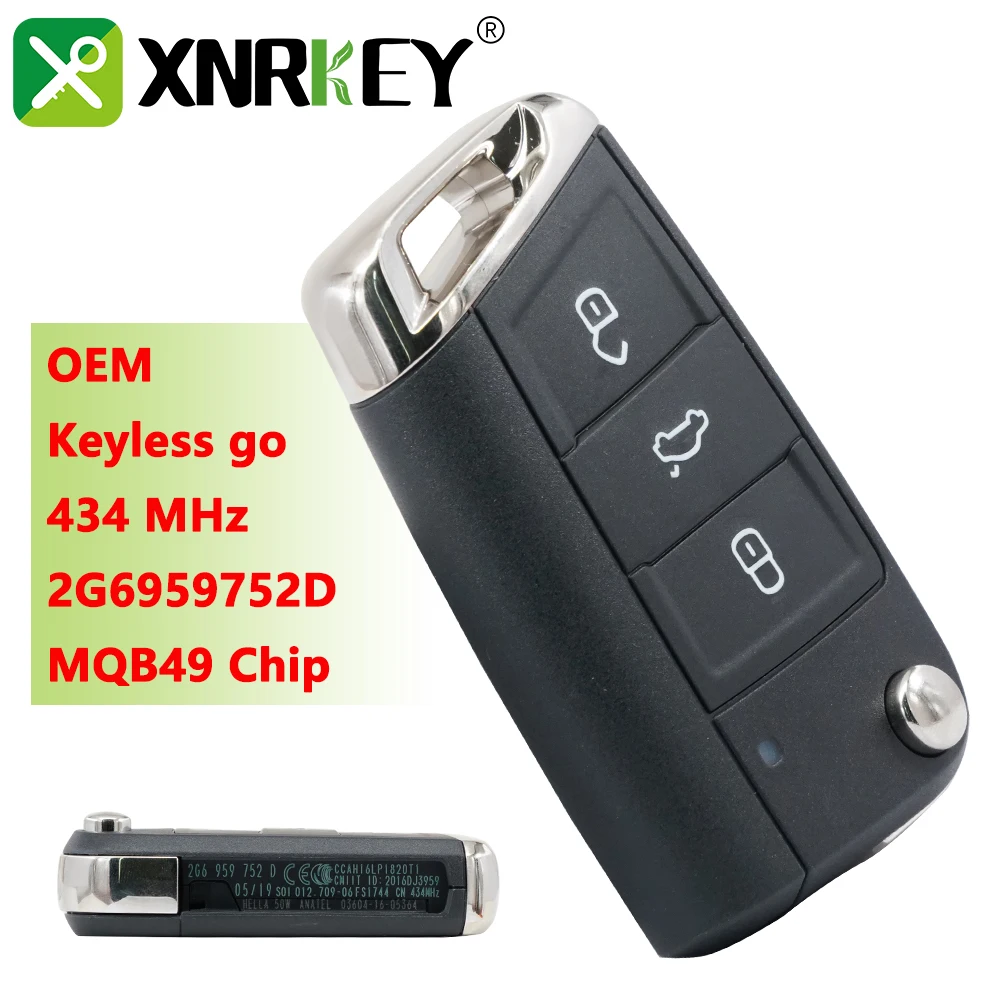 

Оригинальный дистанционный Автомобильный ключ 433 МГц 5C/MQB49 для Volkswagen VW POLO 2019 + SKODA GOLF SEAT 2G6959752D 3BT без ключа