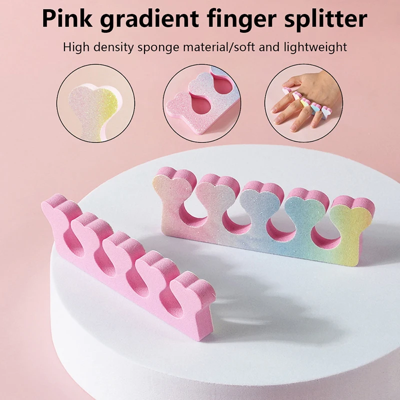 

Градиентные розовые Искусственные разделители, губка для пальцев, искусственный маникюр и педикюр