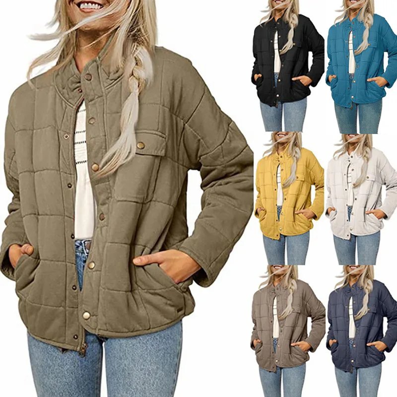 

Women's New 2023 Autumn/Winter Women's Standing Collar Loose Fashion Lightweight Jacket Coat