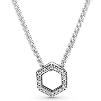 original moments honeycomb hexagon collier necklace for women 925 sterling silver bead charm necklace pandora jewelry