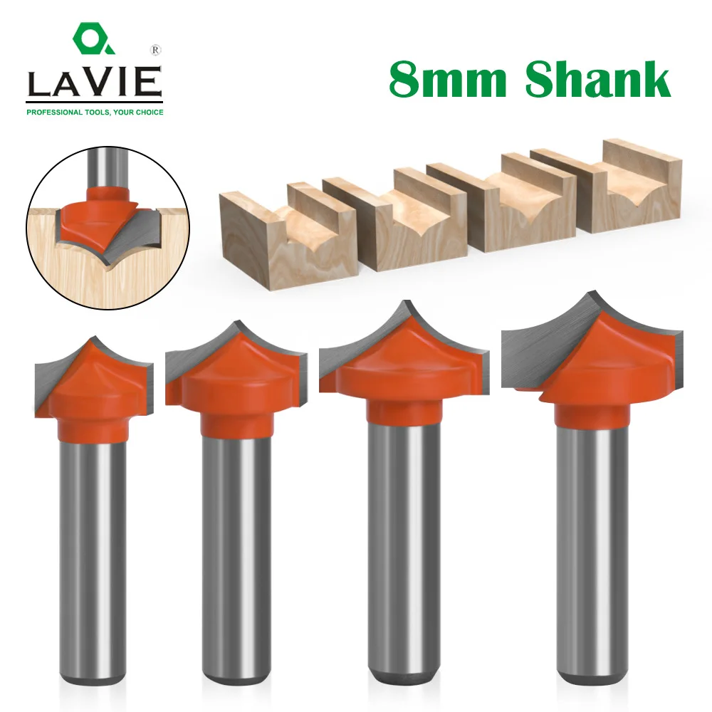 

4pcs 8mm Shank Milling Cutter Solid Carbide Round Point Cut Round Nose Bits Shaker Cutters Tools Woodworking