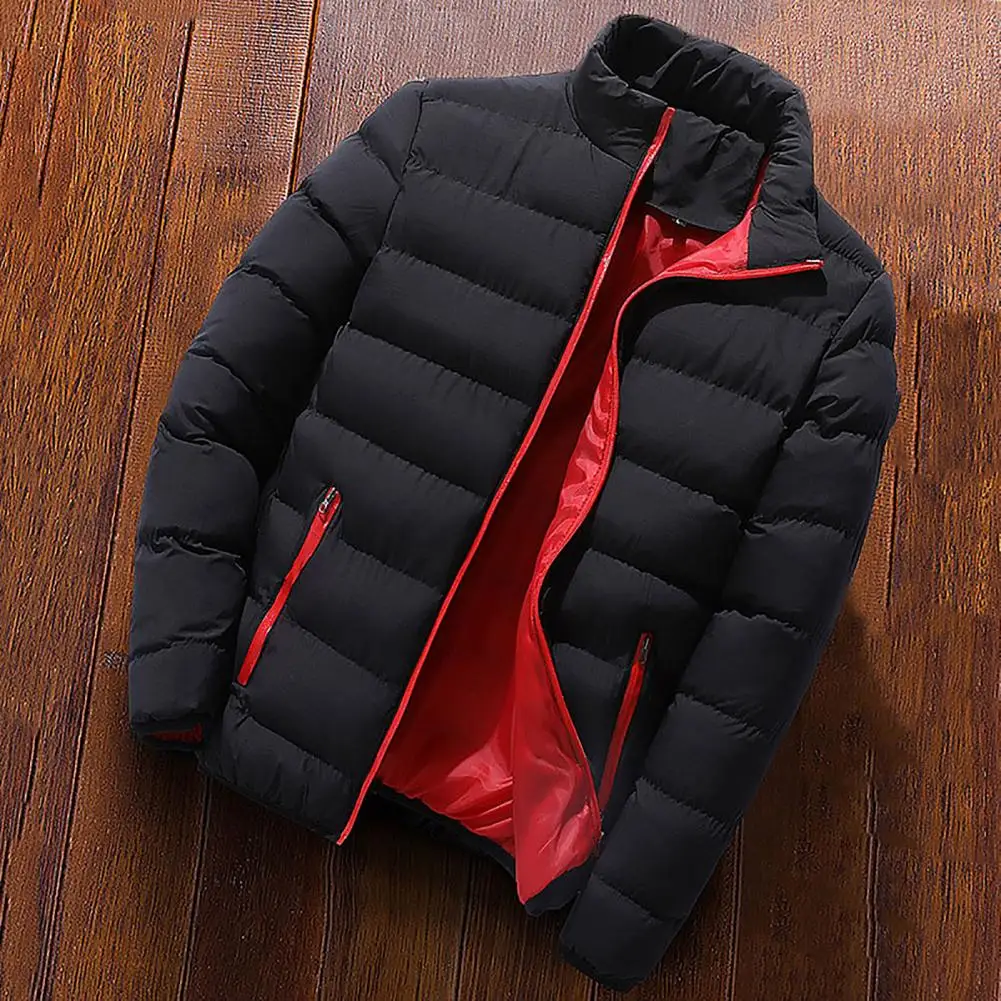 2022 Men's New Coat Men's Windproof Warm Jacket Stand Collar Cotton Padded Jacket Slim Fitting Coat