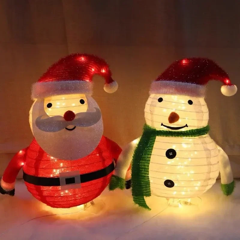 

Christmas Decoration Snowman Folding Cloth Santa Claus Retractable Cloth Glowing Led Night Lights Indoor Outdoor Yard Decor