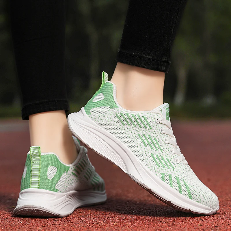 Women Walking Shoes Tennis Shoes Casual Outdoor Sports Trainer Sneakers Knitted Woman Terkking Sneaker