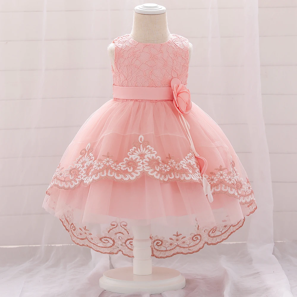 

Toddler Trailing Baby Girls Dresses Bow Flower Christening Baby Baptism Princess 1st Year Birthday Dress Girls Kids Clothes Gown