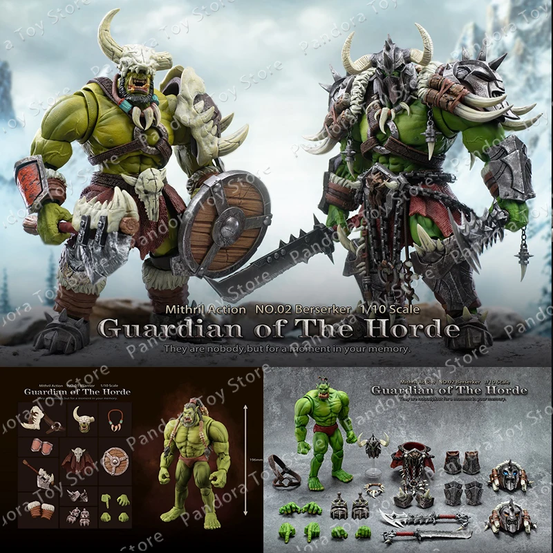 Новинка 2023, экшн-фигурка митрила № 01 Warrior 1/10, коллекционная фигурка 20 см Wow Guardian Of The Horde, варвар, Orc, модель, игрушка