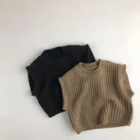 2022 autumn new children knit vest solid sweater for boys girls casual pullover baby cotton sweater cardigan kids knitted tops