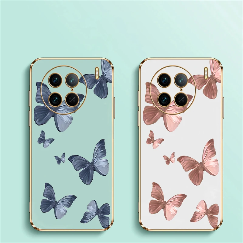 Бабочка для VIVO X90 X60 X70 X80 Pro Z1X Z3i Z5X S1 S7 S12 S15 S16E мягкий чехол с цветочным покрытием