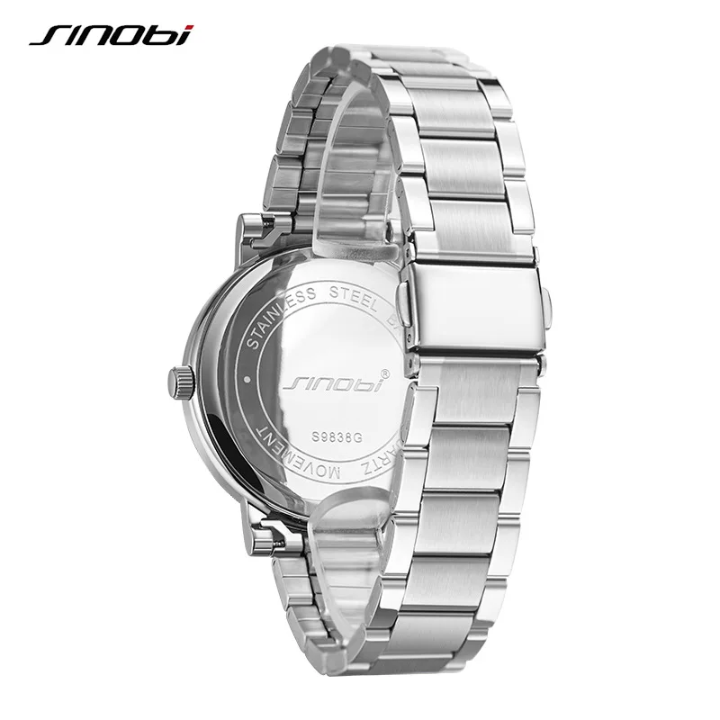 Sinobi men's watch business fashion creative steel band men's watch quartz watch waterproof watch