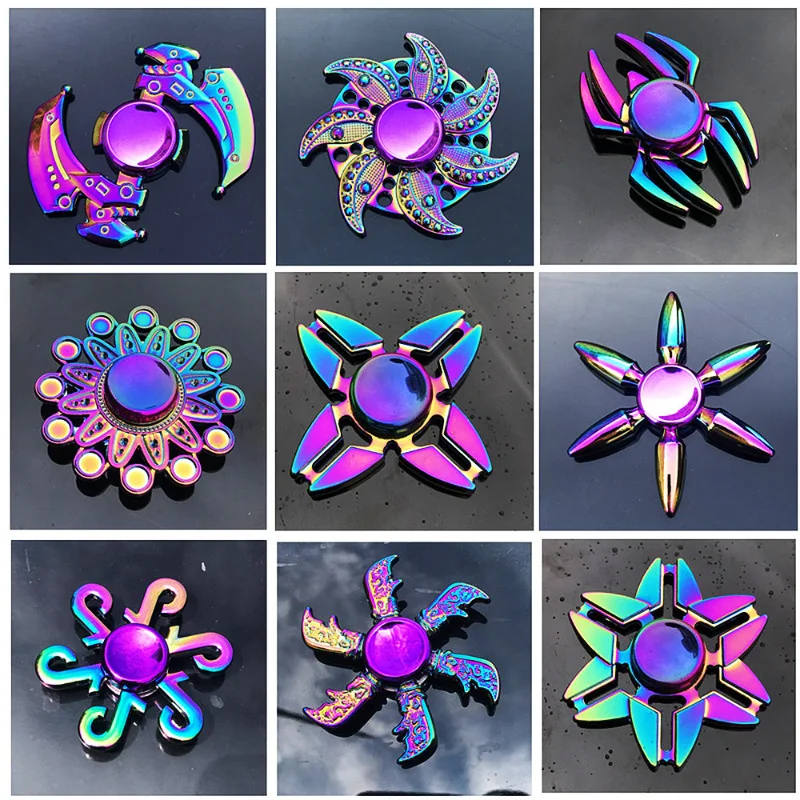 

Metal Rainbow Fidget Spinner Colorful Hand Finger Spinner Metal Anti-Anxiety Toy Red Relax Fidget Relieves Stress Fidget Toy