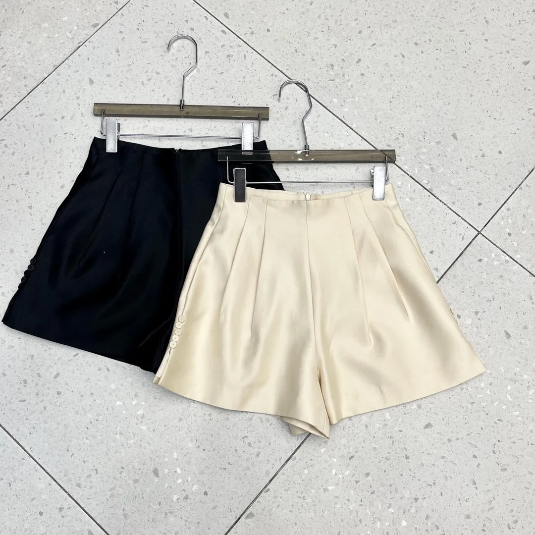 

Female Clothing Women's Pants Woman Clothes Shorts Summer 2022 Women's Pants High Waist Shorts Silk Wool Blending Casual Shorts