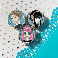 anime spy family brooch cosplay costumes badge accessories cartoon cute twilight anya forger yor forger metal pin