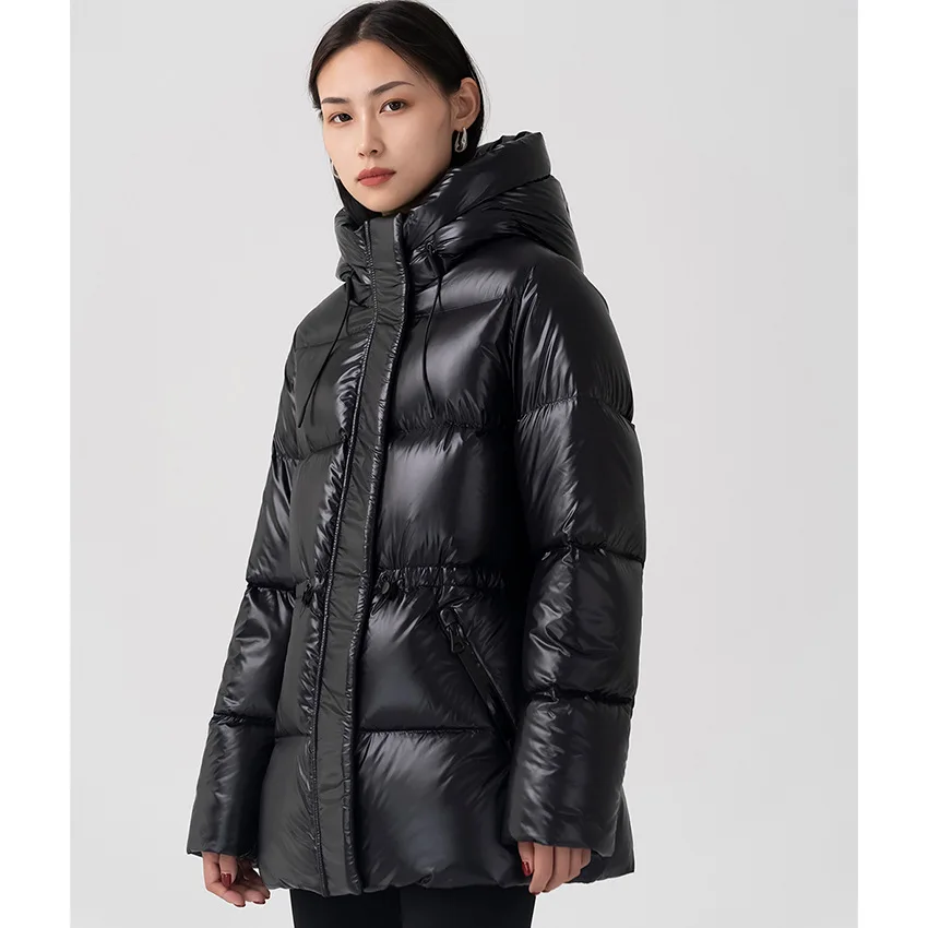 90 Goose Down Jacket Female Waterproof High-end Warm Hooded Design Thickened Short Coat Autumn and Winter New