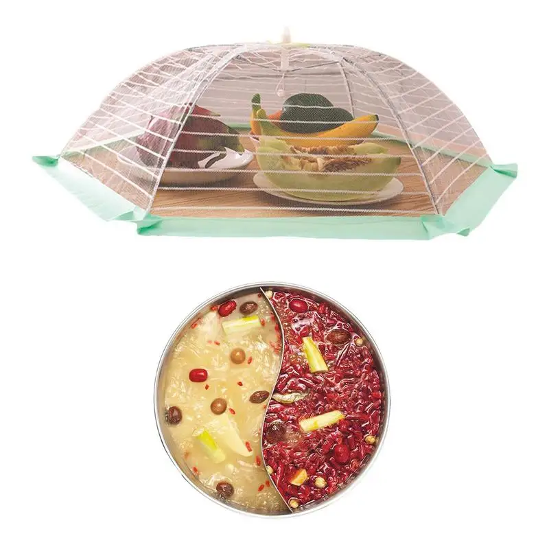 

3 шт. кухонный чехол для еды, покрытие для стола Против мух, шелковая пряжа для бутонов, складной чехол для посуды, сетчатые большие крышки для еды для дома, кухни