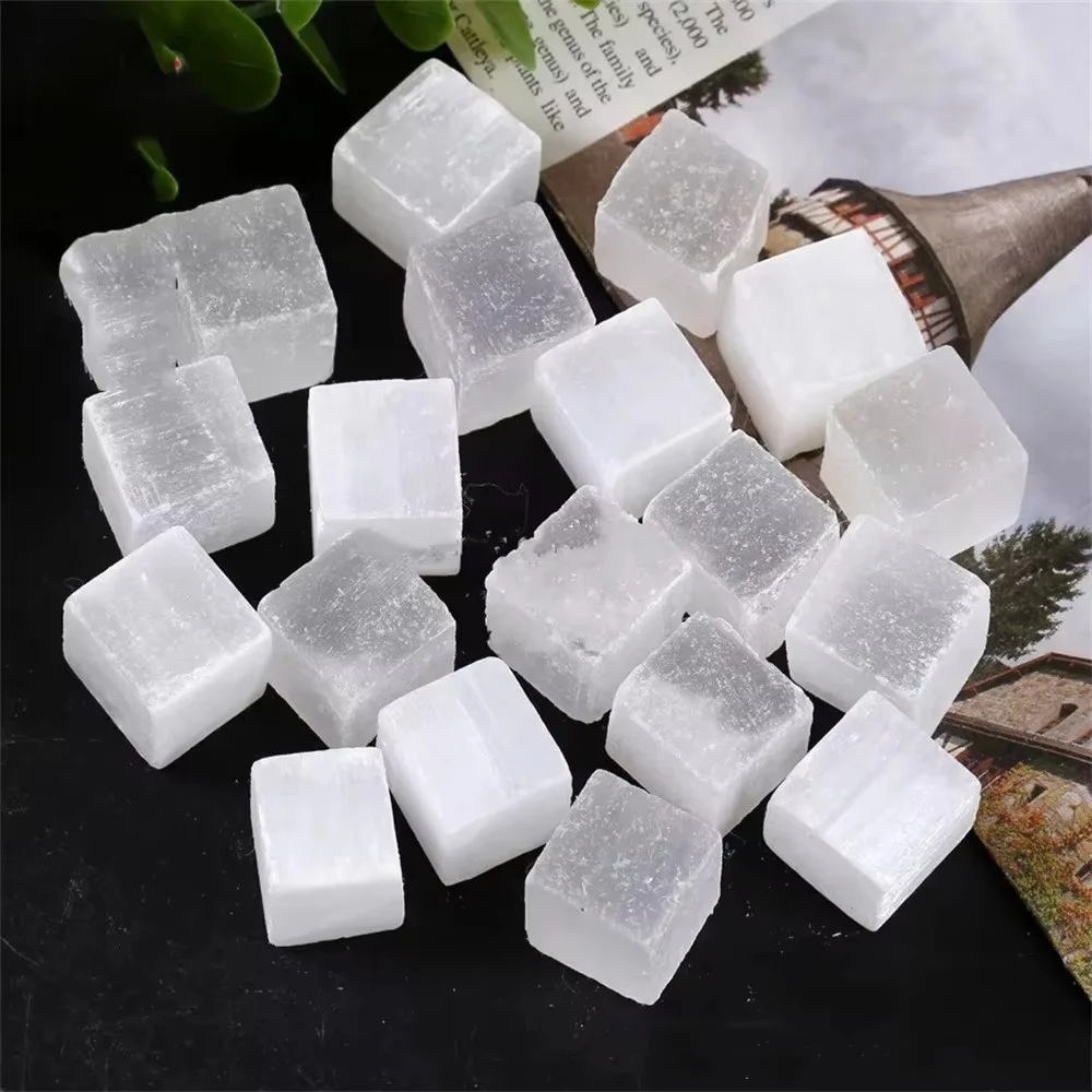 1/3 шт. натуральный белый селенит кубические кристаллы камни рейки исцеление