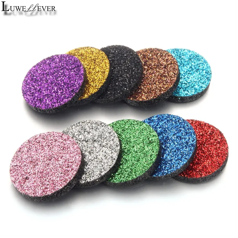 

Luwellever Suitable for 30mm Perfume Locket Jewelry Findings Accessories Round Shiny 22mm Polyester Felt Pad Spacers