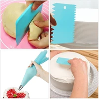 3pcslot cream scraper irregular teeth edge diy scraper cake decorating fondant pastry cutters baking spatulas tools wholesale