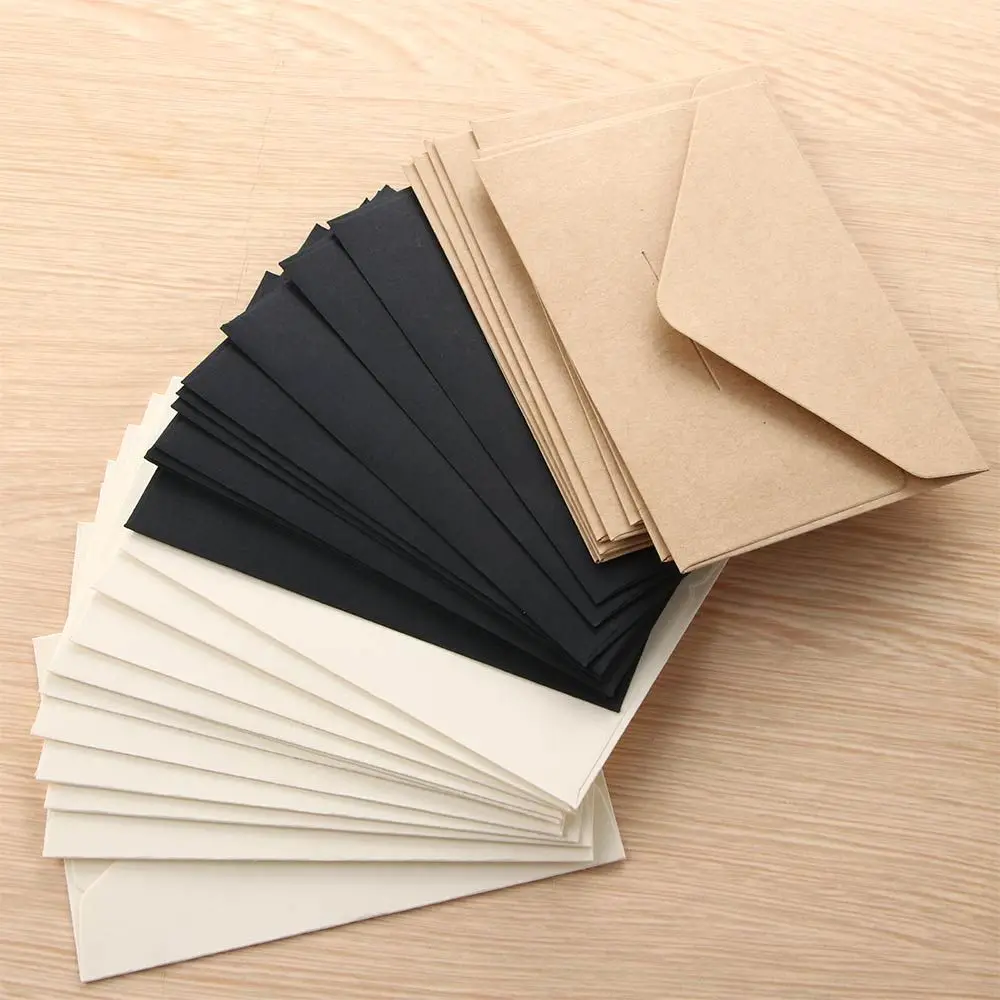 

20 Pcs European Style Vintage Paper Envelopes Classical Black White Invitation Envelope Mini Blank Gift Envelope