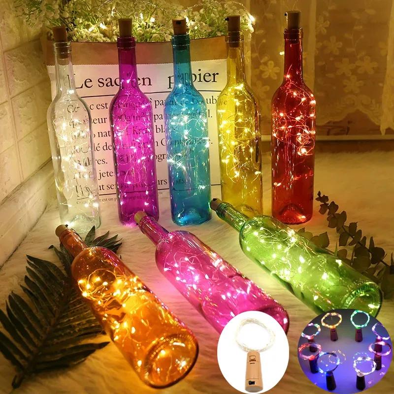 

3m 2m 1m LED Battery Powered Cork Bottle Light Fairy Light Garland Bar Birthday Party Christmas Wedding Wine Bottle Stopper Lamp