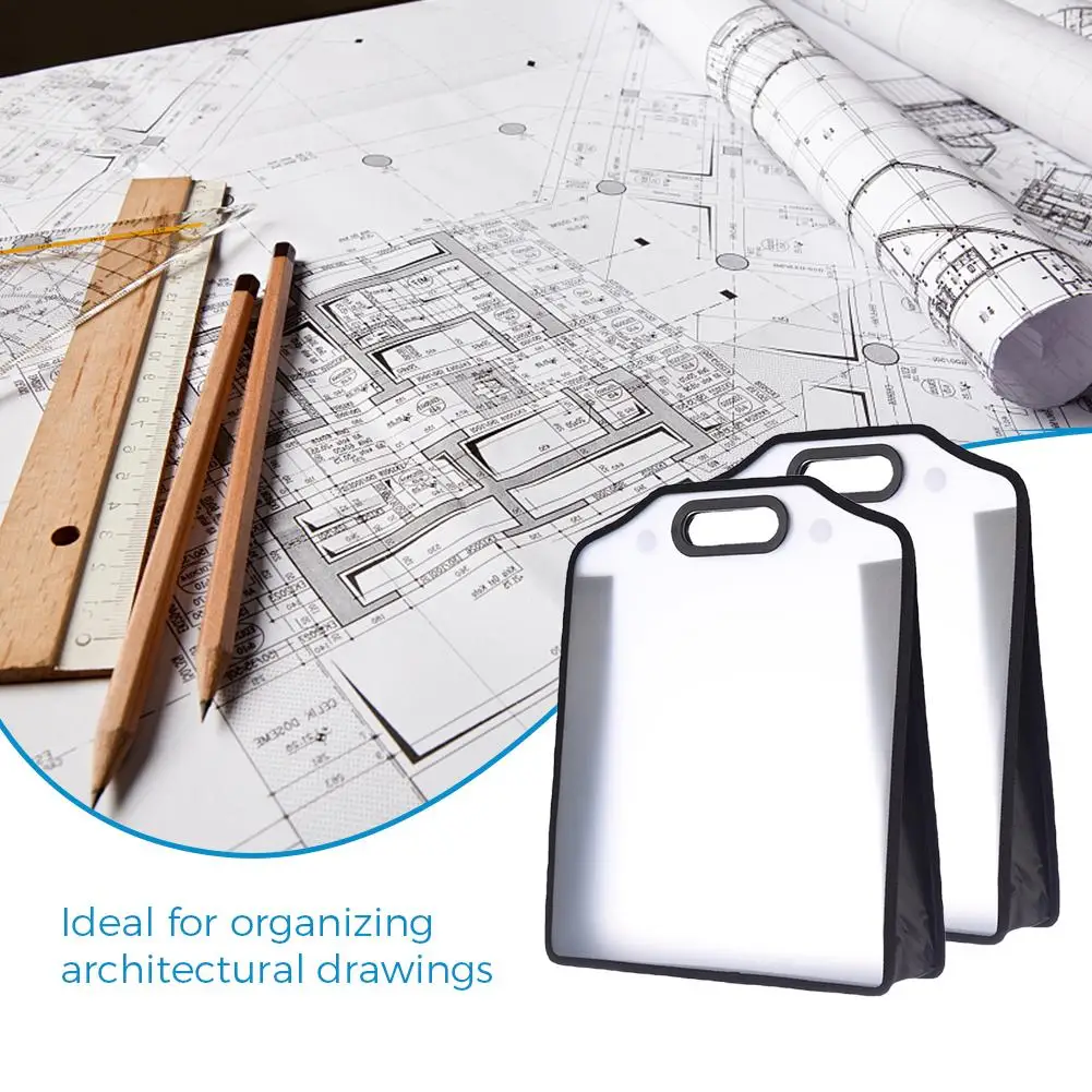 

2pcs Large Art Portfolio With Handles File Bag Thickened Large-capacity Transparent Art Portfolio Container 33 X 40 X 8cm